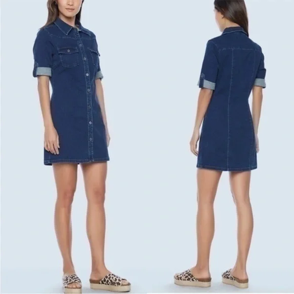 WashLab Denim Dress Size Medium - Picture 1 of 7